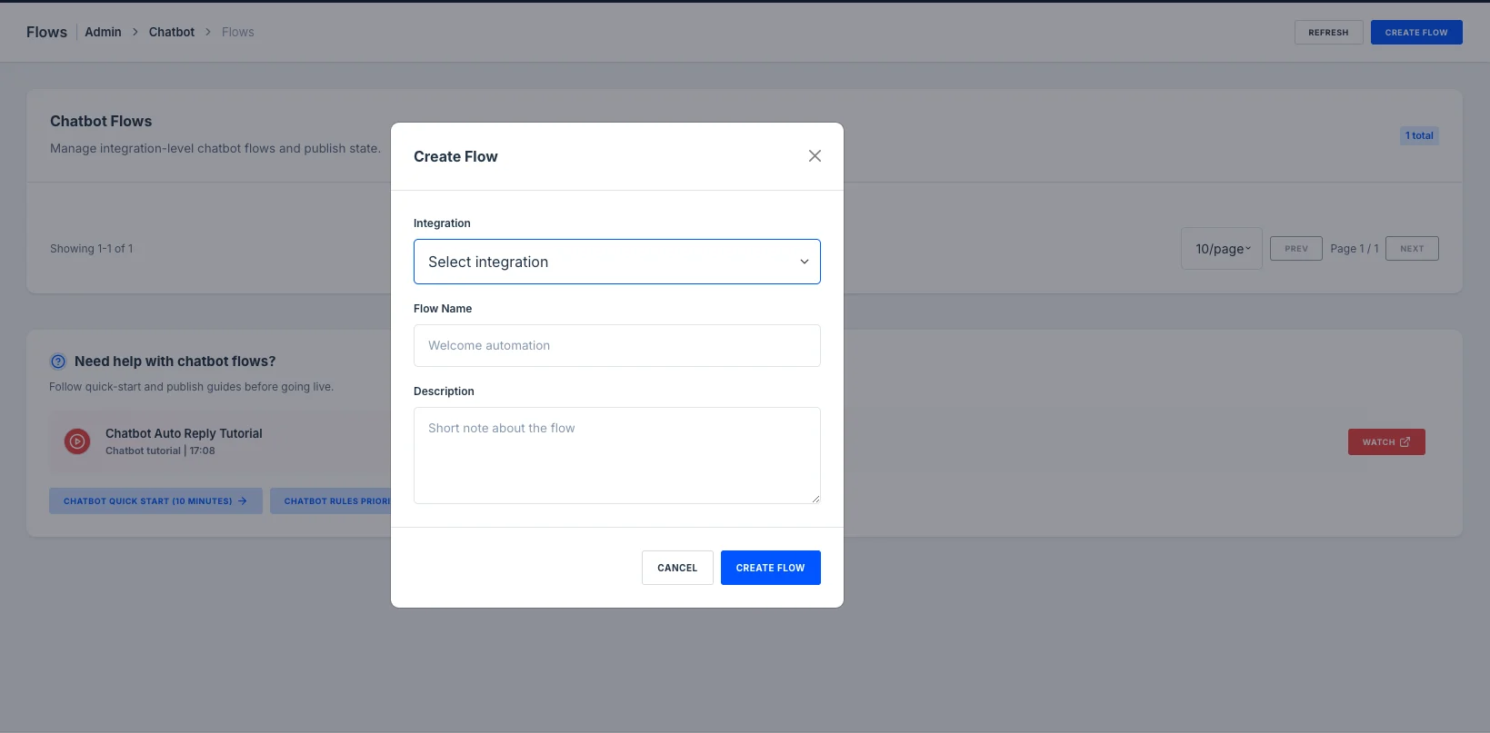 create whatsapp chatbot flows in swiftmaze crm